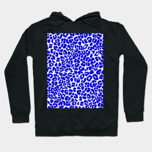 Cobalt Blue Leopard Print Hoodie